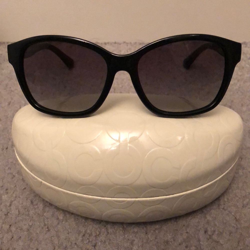 Women’s Coach Topenga Black Wayfarer Sunglasses